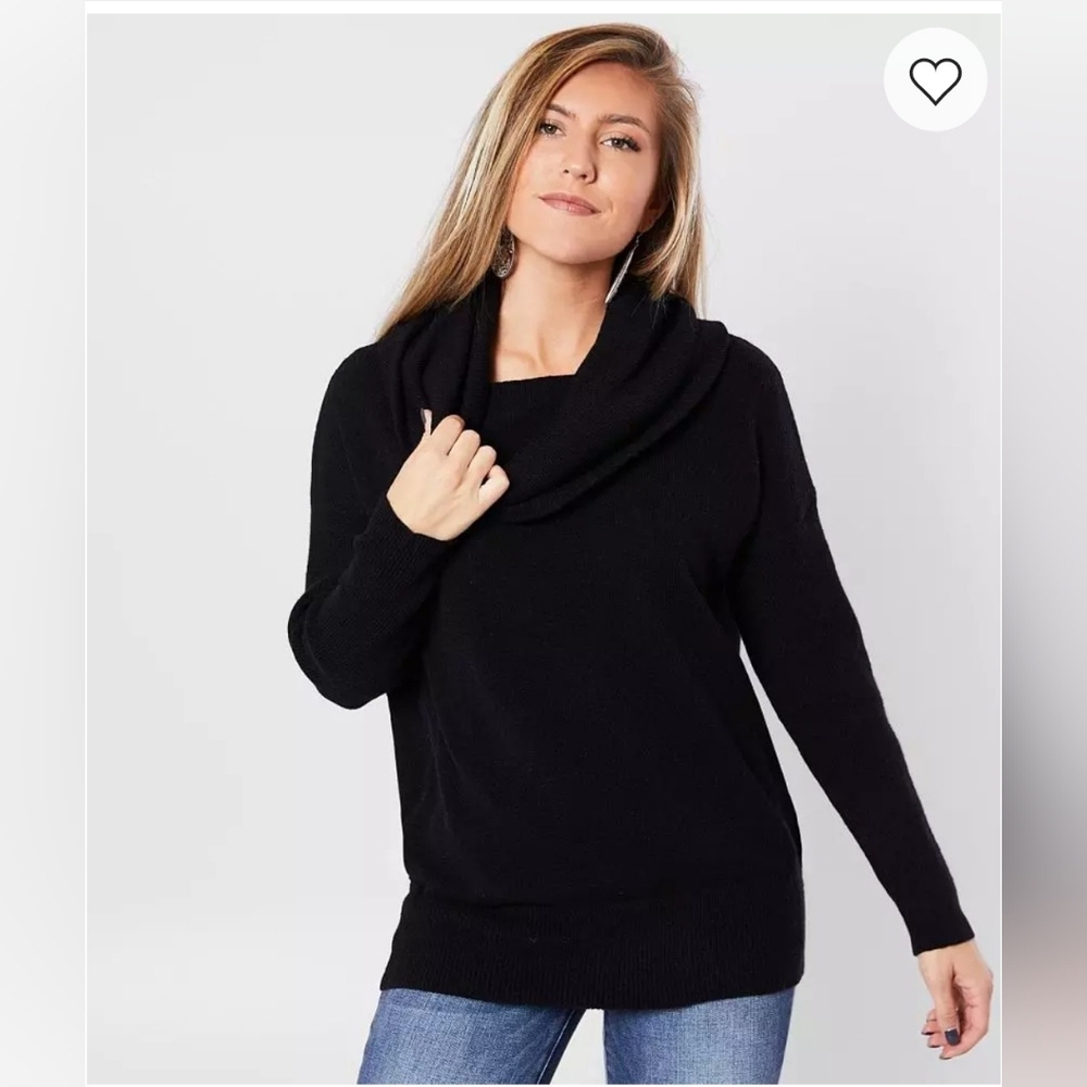 BKE Black Women's Cowl Neck Sweater